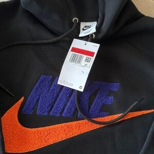 Nike Black Hoodie with Blue and Orange Logo